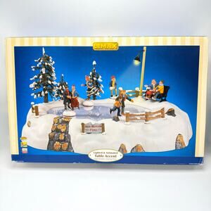 Lemax High Meadow Skating Pond Christmas Village Animated Lighted Music with Box